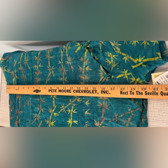 Hilo Hattie Asian Inspired Maxi Dress Mandarin Collar Bamboo Print NWT XL - Picture 7 of 10